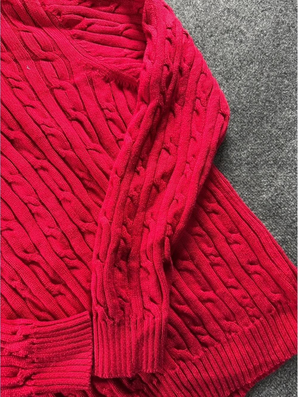 Izod Cable Knit Sweater Red XXL Cotton Pullover Crewneck
